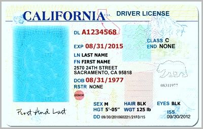 California id blank psd